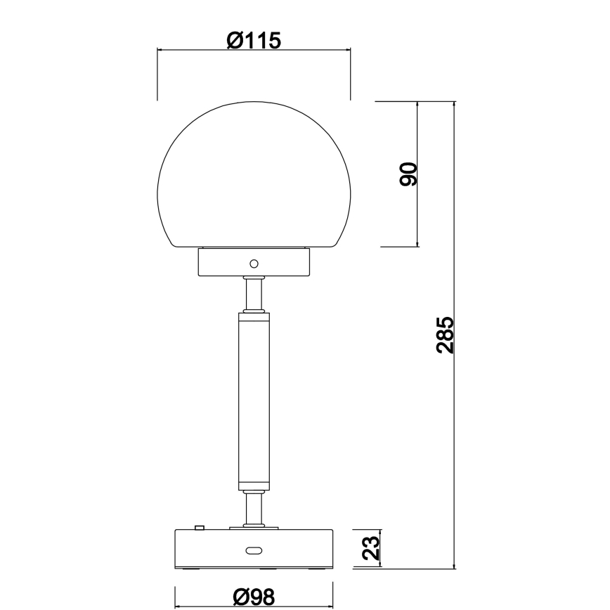 Globo - LED Dimbar uppladdningsbar touch bordslampa LED/2,5W/5V 1800mAh 2700/4000/6500K matt krom