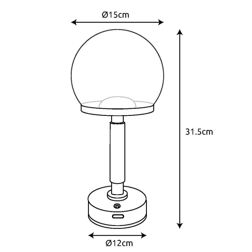 Globo - LED Dimbar uppladdningsbar touch bordslampa LED/2,5W/5V 1800mAh 2700/4000/6500K Roséguld
