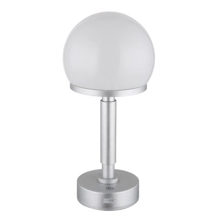 Globo - LED Dimbar uppladdningsbar touch bordslampa LED/2,5W/5V 1800mAh 2800K silver