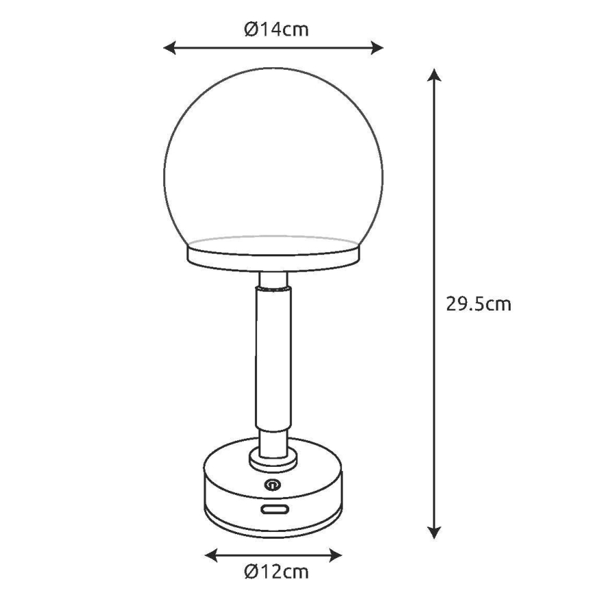 Globo - LED Dimbar uppladdningsbar touch bordslampa LED/2,5W/5V 1800mAh 2800K silver