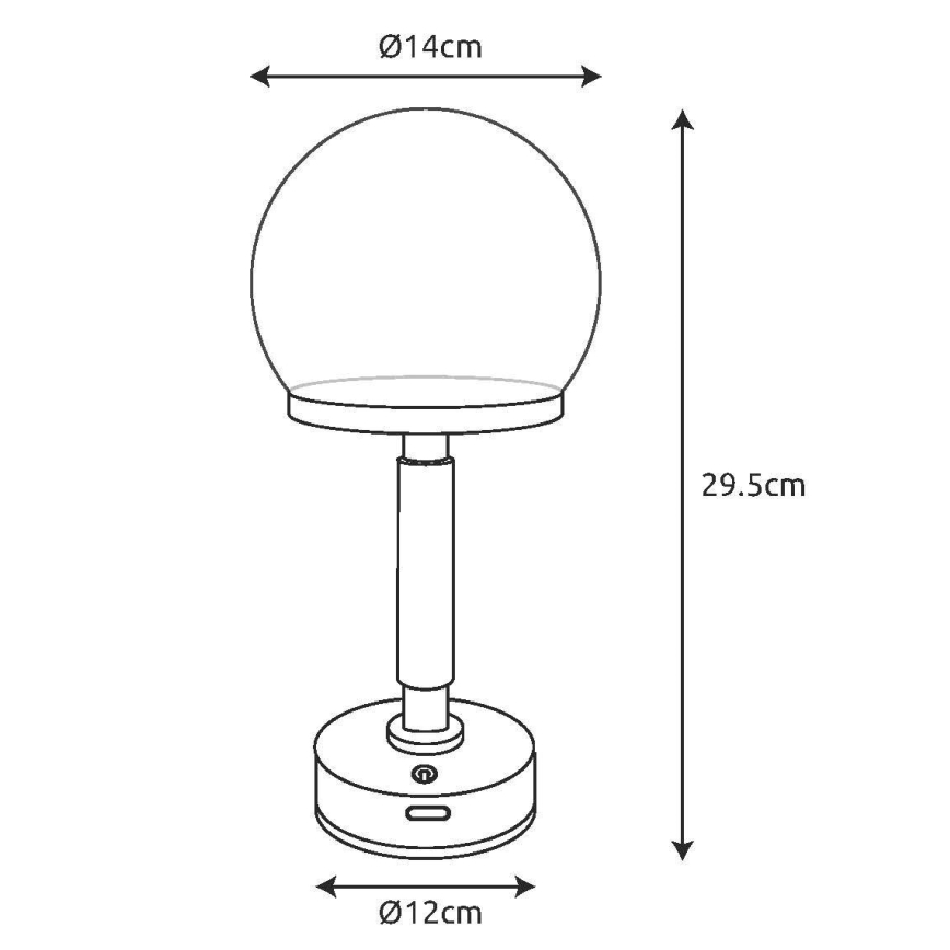 Globo - LED Dimbar uppladdningsbar touch bordslampa LED/2,5W/5V 1800mAh 2800K vit