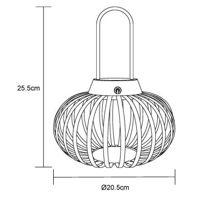 Globo - Uppladdningsbar, dimbar, beröringsstyrd bordslampa LED/1W/3,7V 1500 mAh