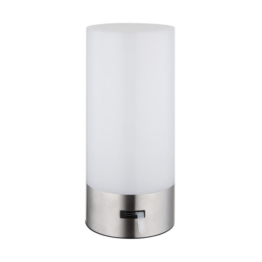 Globo - LED RGBW Dimbart touch-utomhusbordslampa LED/1,8W/5V 1500 mAh IP44 matt krom