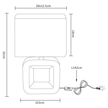 Globo 21603 - Bordslampa KILAUEA 1xE14/40W/230V