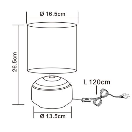 Globo - Stolní lampa1xE14/40W/230V grå/keramika