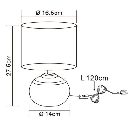 Globo - Bordslampa 1xE14/40W/230V beige/keramik