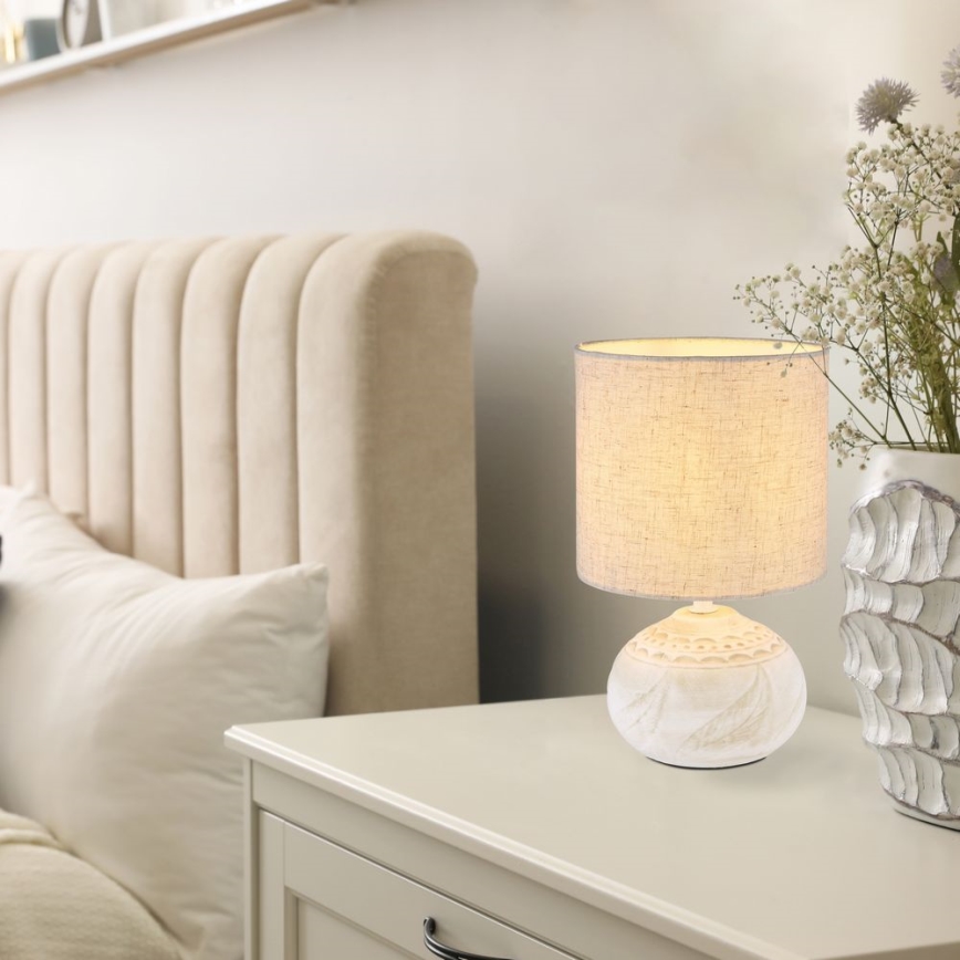 Globo - Bordslampa 1xE14/40W/230V beige/keramika