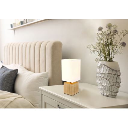 Globo - Bordslampa 1xE27/7W/230V vit/brun