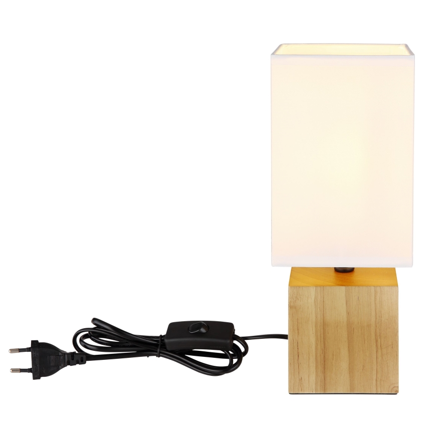Globo - Bordslampa 1xE27/7W/230V vit/brun