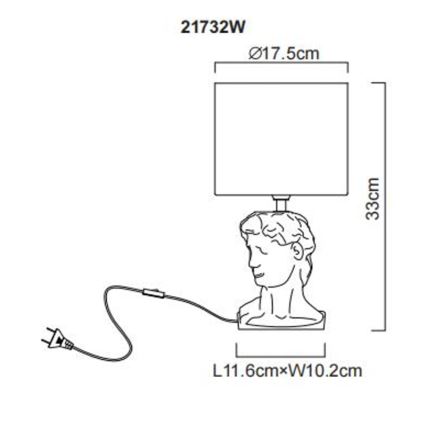 Globo - Bordslampa 1xE14/40W/230V vit