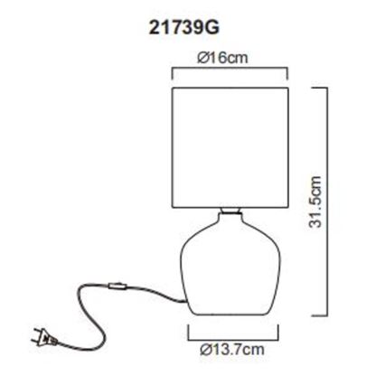 Globo - Bordslampa 1xE14/40W/230V grå