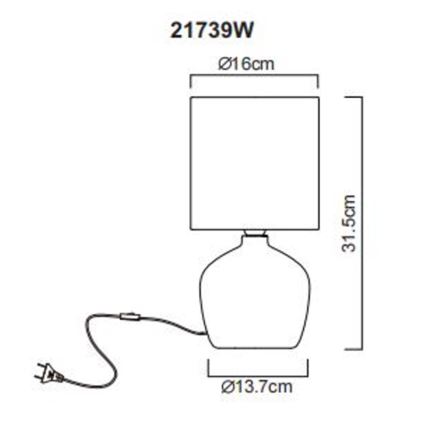 Globo - Bordslampa 1xE14/40W/230V vit