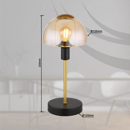 Globo - Bord beröring lampa 1xE14/25W/230V svart/guld