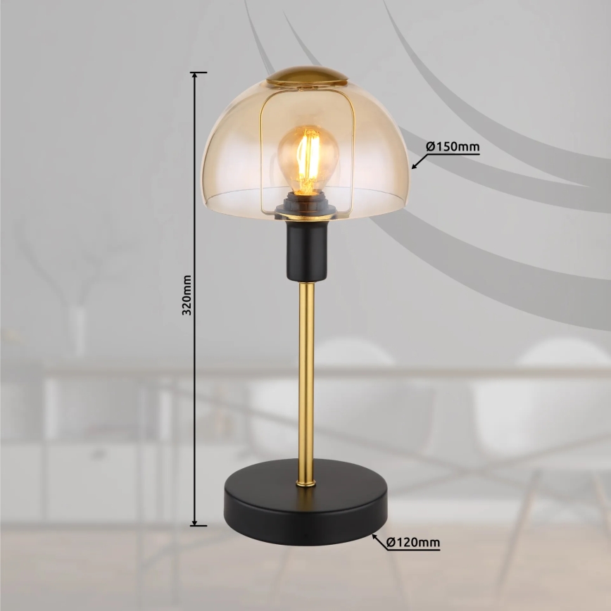 Globo - Bord beröring lampa 1xE14/25W/230V svart/guld