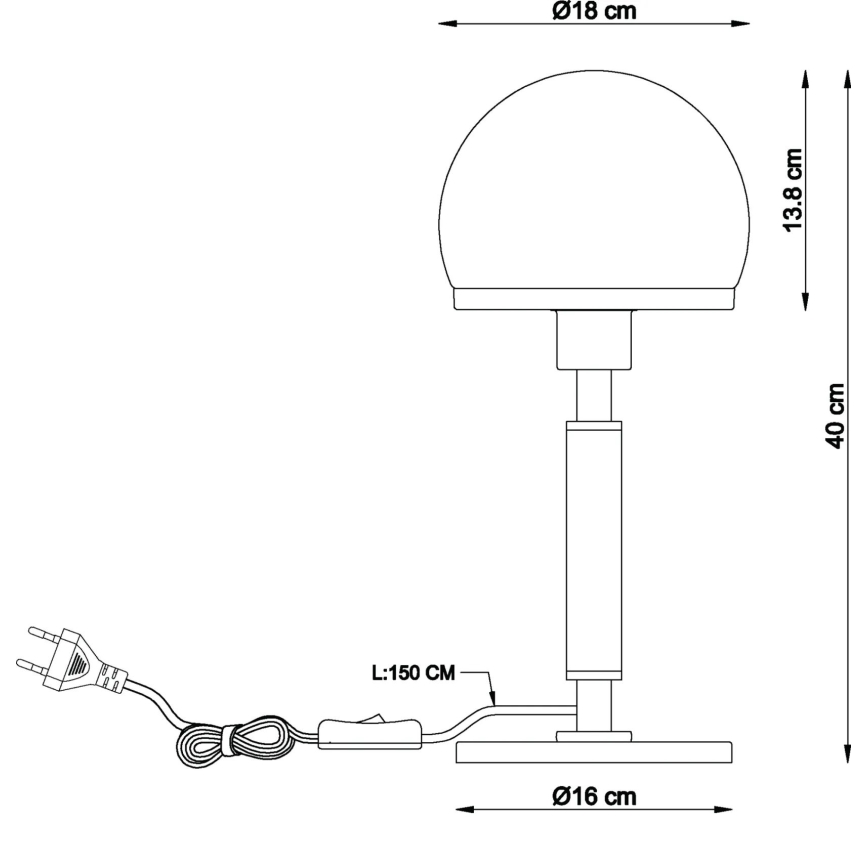 Globo - Bordslampa 1xE27/40W/230V matt krom