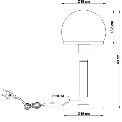 Globo - Bordslampa 1xE27/40W/230V guld