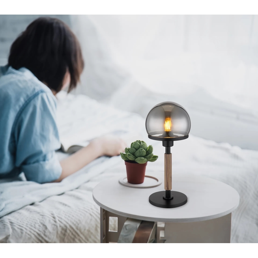 Globo - Bordslampa 1xE27/40W/230V svart/brun