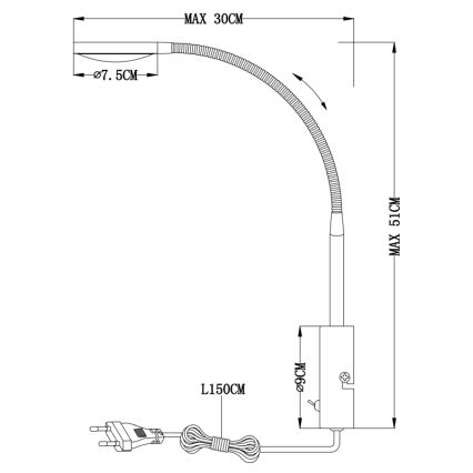 Globo 24103W - LED Väggbelysning PEGASI LED/6W/230V
