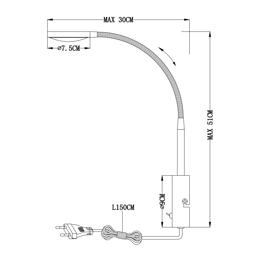 Globo 24103W - LED Väggbelysning PEGASI LED/6W/230V