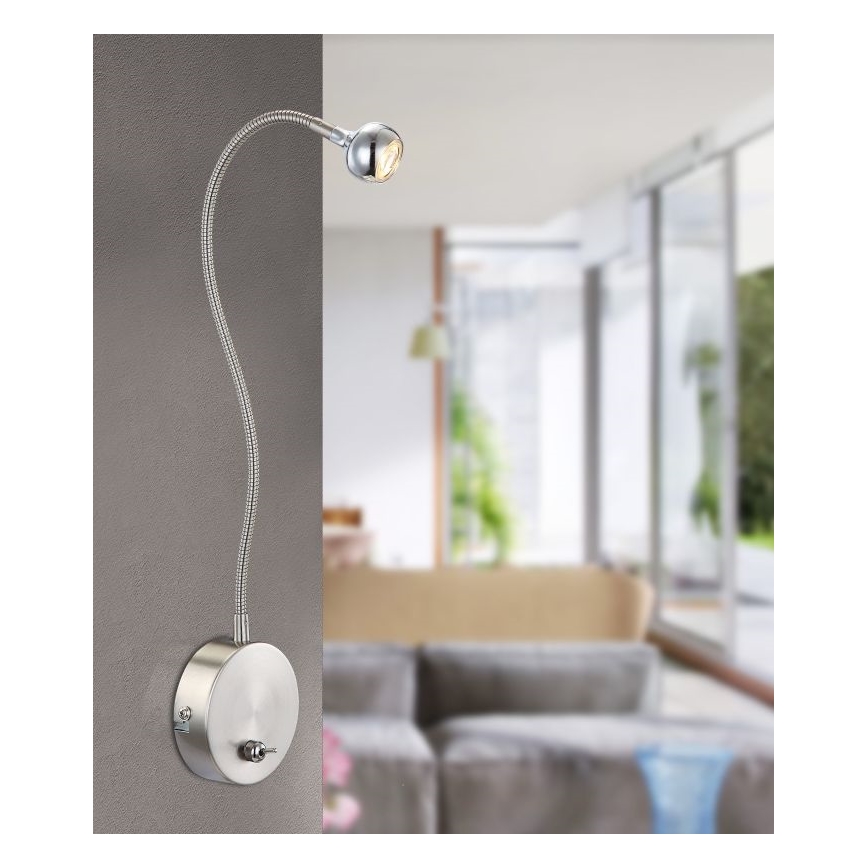 Globo - LED Flexibel små lampor LED/3W/230V skinande krom