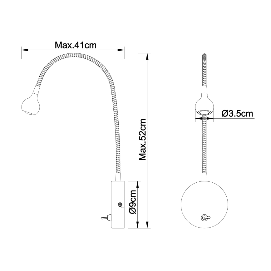 Globo - LED Flexibel små lampor LED/3W/230V skinande krom