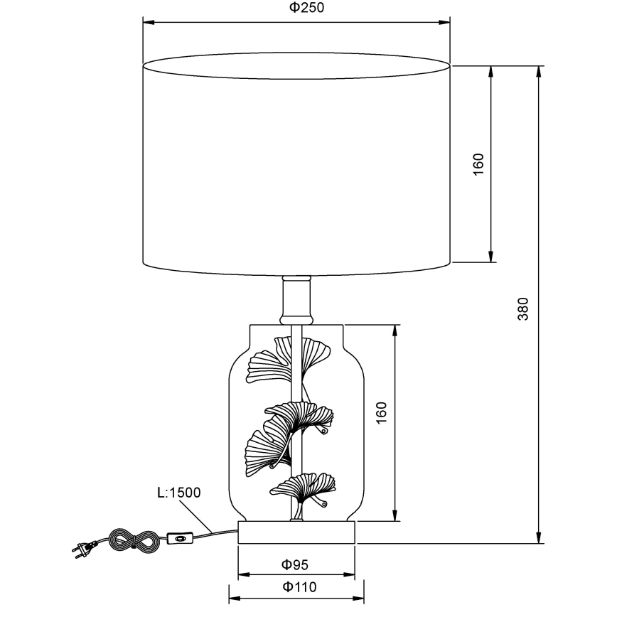 Globo - Bordslampa 1xE27/40W/230V vit
