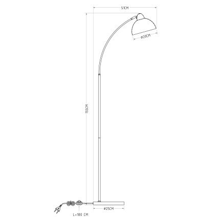 Globo 24703SN - Golvlampa ANITA 1xE27/40W/230V