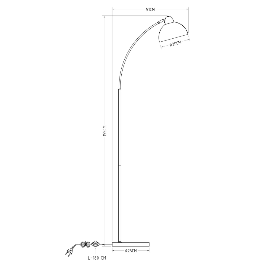 Globo 24703SN - Golvlampa ANITA 1xE27/40W/230V