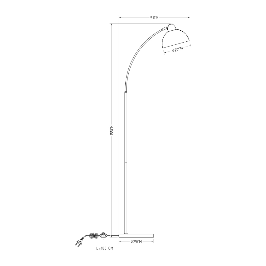 Globo 24703SR - Golvlampa ANITA 1xE27/40W/230V