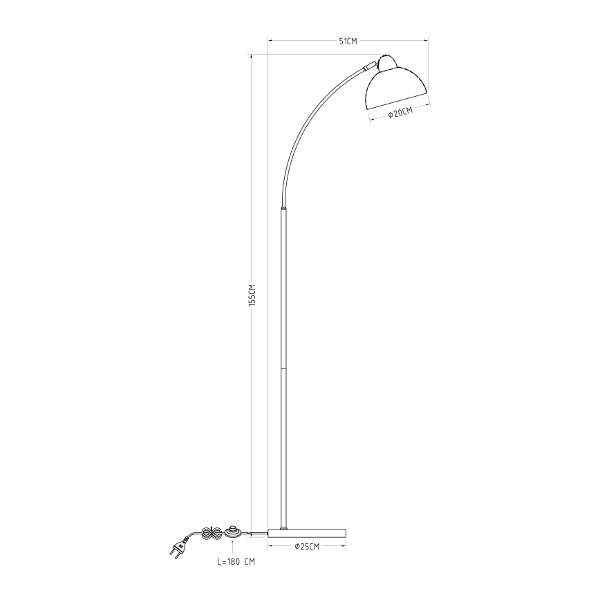 Globo 24703SW - Golvlampa ANITA 1xE27/40W/230V