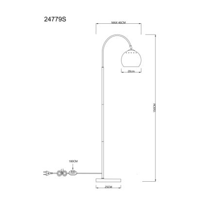 Globo - Golvlampa 1xE27/60W/230V beige