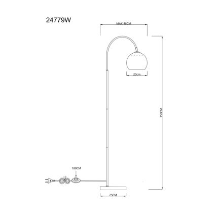 Globo - Golvlampa 1xE27/60W/230V vit