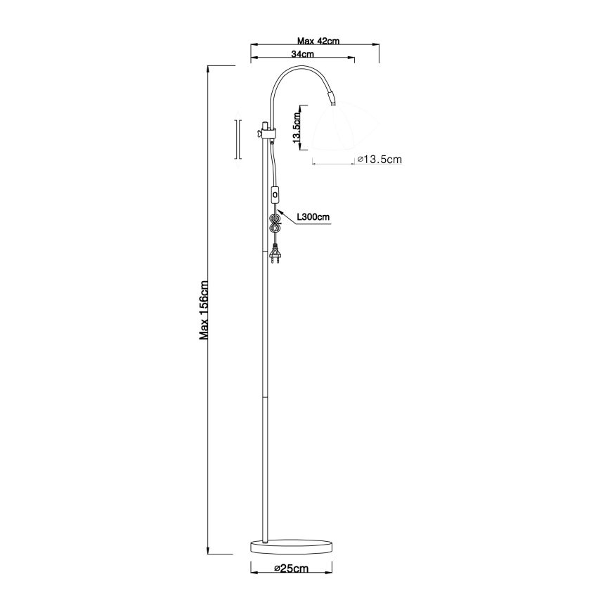 Globo 24858S - Golvlampa ARCHIBALD 1xE14/40W/230V