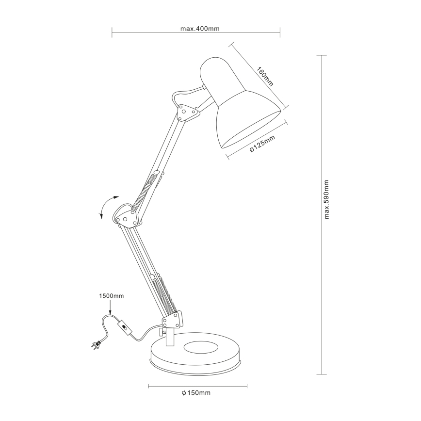 Globo 24880 - Bordslampa FAMOUS 1xE27/40W