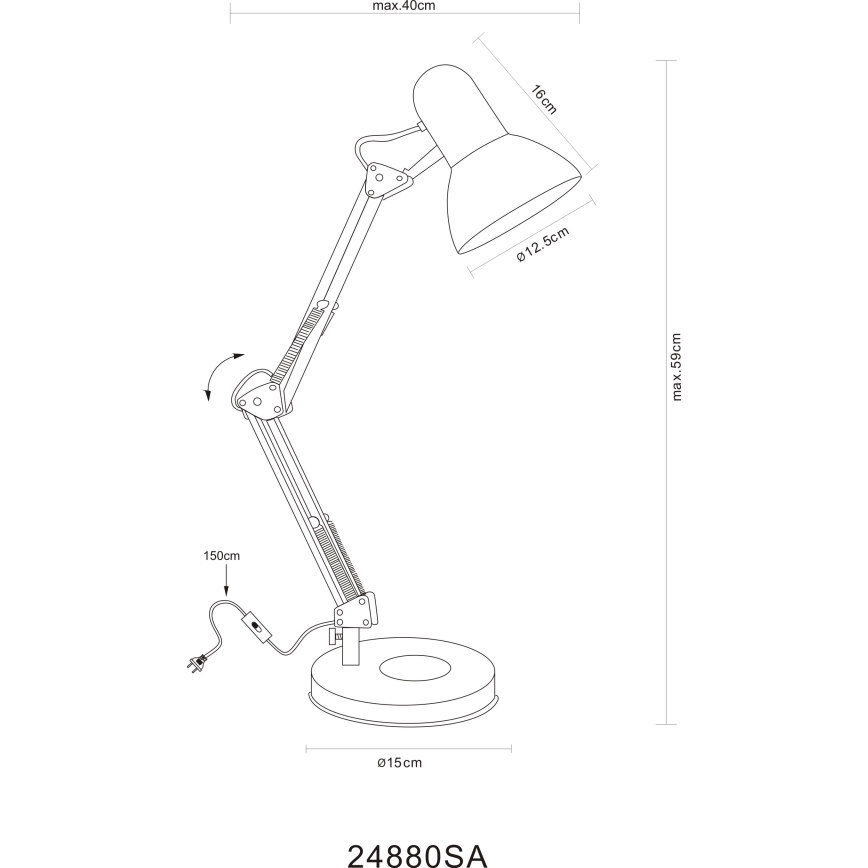 Globo - Bordslampa 1xE27/40W/230V