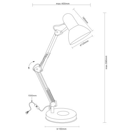 Globo 24881 - Bordslampa FAMOUS 1xE27/40W