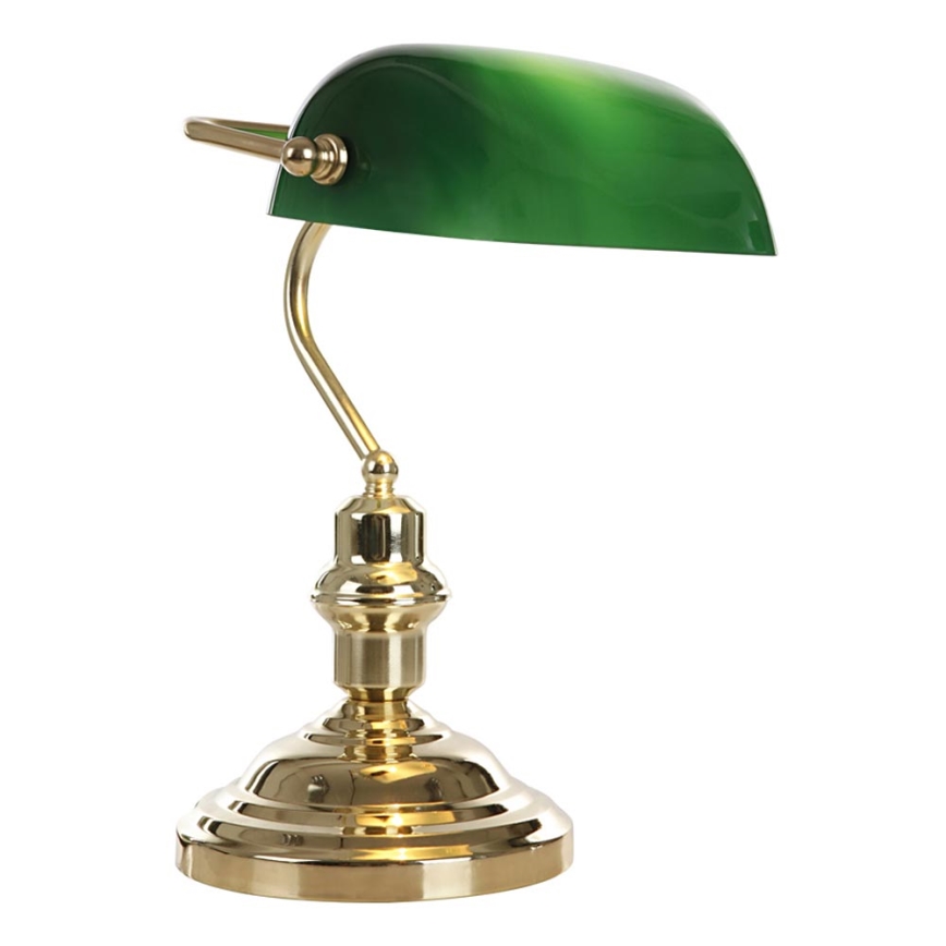 Globo 2491 - Bordslampa antik 1xE27/60W grön och guld