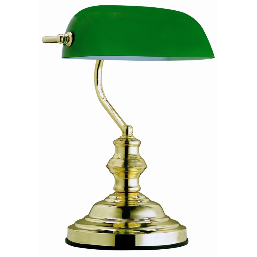 Globo 2491 - Bordslampa antik 1xE27/60W grön och guld