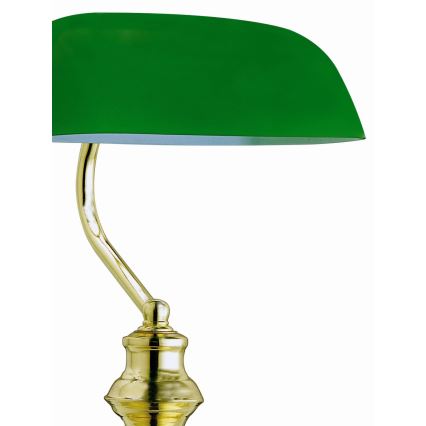 Globo 2491 - Bordslampa antik 1xE27/60W grön och guld