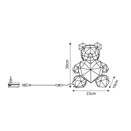 Globo - LED Bordsdekoration LED/6W/5V USB björn