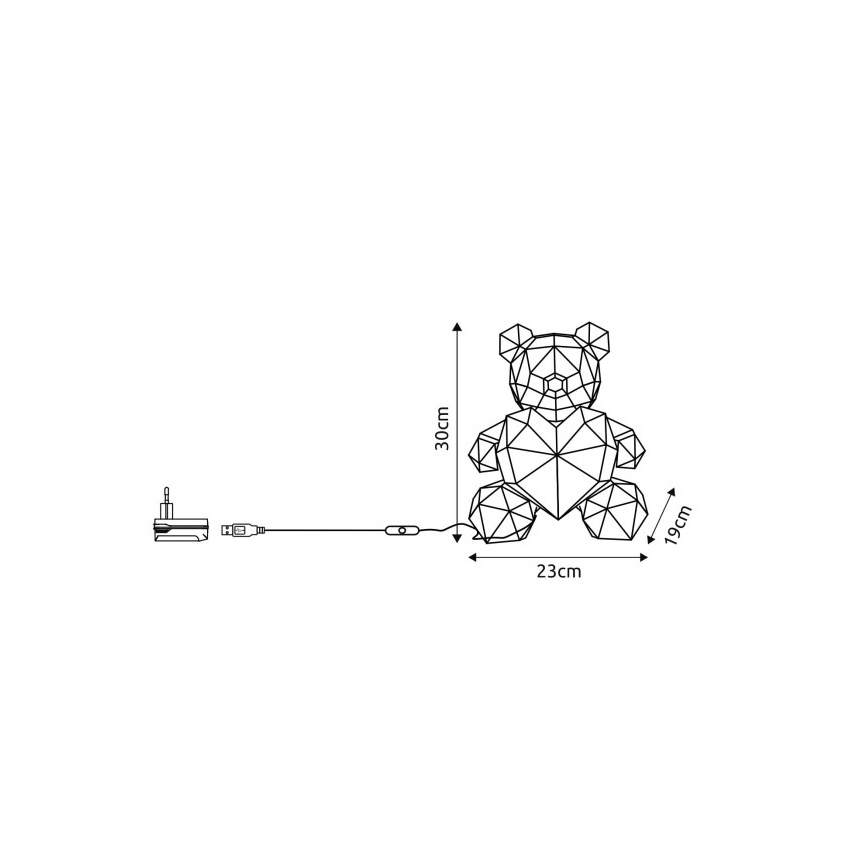 Globo - LED Bordsdekoration LED/6W/5V USB björn