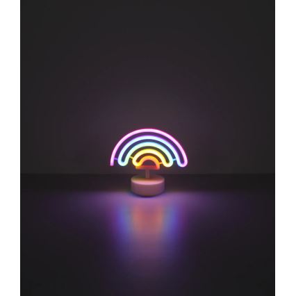 Globo - LED Neon bord dekoration LED/2W/3xAA regnbåge