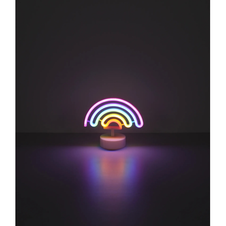 Globo - LED Neon bord dekoration LED/2W/3xAA regnbåge