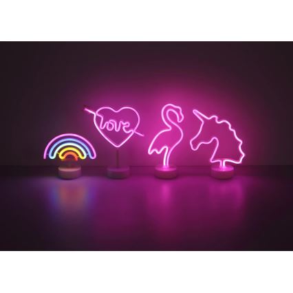 Globo - LED Neon bord dekoration LED/2W/3xAA regnbåge