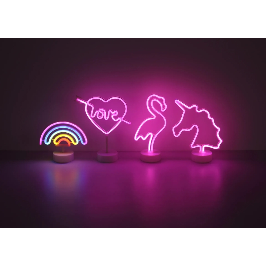 Globo - LED Neon bord dekoration LED/2W/3xAA regnbåge