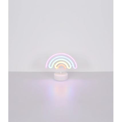 Globo - LED Neon bord dekoration LED/2W/3xAA regnbåge