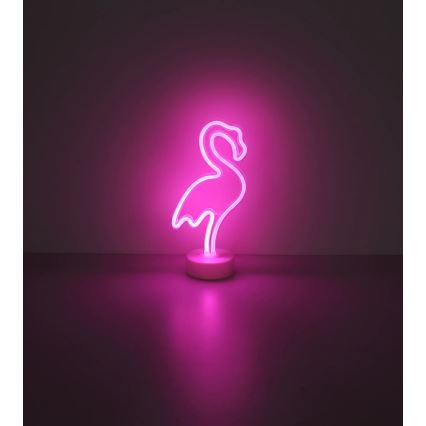 Globo - LED Neon bord dekoration LED/2W/3xAA flamingo