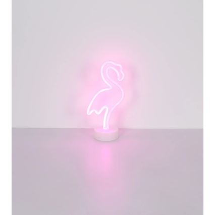 Globo - LED Neon bord dekoration LED/2W/3xAA flamingo