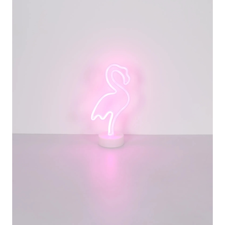 Globo - LED Neon bord dekoration LED/2W/3xAA flamingo