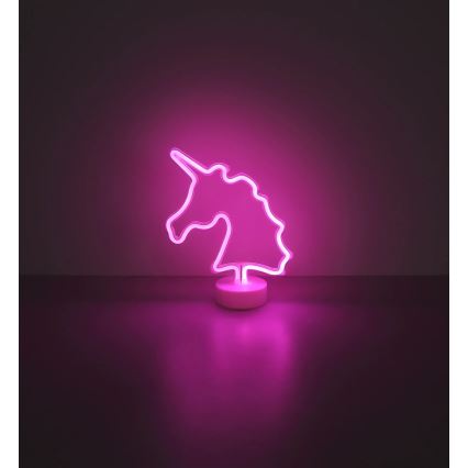 Globo - LED Neonbordslampa LED/2W/3xAA enhörning